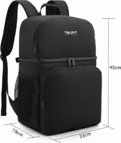 Koeltas Rugzak (28L) - Geschikt Voor 16 Blikjes - Lunchtas Voor Dames En Heren - Zwart -Outdoor Camping Winkel 1023x1200