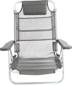 Bo-Camp Beach Chair - Monaco - Aluminium - Grijs -Outdoor Camping Winkel 1026x1200