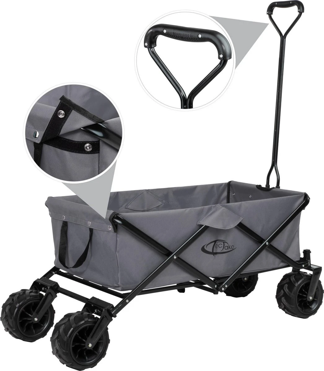 TecTake - Opvouwbare Bolderkar Heidrun Grijs 4 TecTake - Opvouwbare Bolderkar Heidrun Grijs - Afbeelding 2