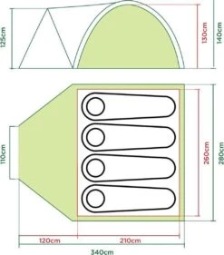 Coleman Darwin 4 Plus Koepeltent - 4-Persoons - Groen -Outdoor Camping Winkel 1056x1200