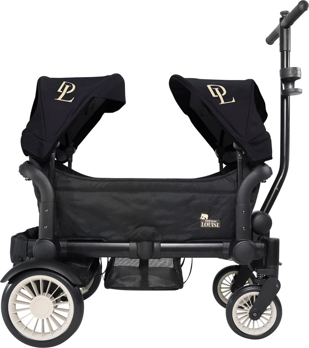 Deryan Luxe Sandy Bolderkar - Duo Buggy - Tandem Buggy - Opvouwbaar - Inklapbare Bolderwagen - Duo Kinderwagen - Zwart 3 Deryan Luxe Sandy Bolderkar - Duo Buggy - Tandem Buggy - Opvouwbaar - Inklapbare Bolderwagen - Duo Kinderwagen - Zwart