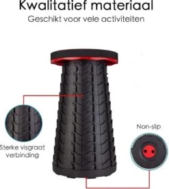 Kampeerkruk - Uitschuifbare Kruk - Rood/Zwart- Tot 120 Kg - Travel Stool - Opvouwbare Campingkruk - Inklapbaar Krukje - Telescopische Kruk - Camping - Outdoor 19 Kampeerkruk - Uitschuifbare Kruk - Rood/Zwart- Tot 120 Kg - Travel Stool - Opvouwbare Campingkruk - Inklapbaar Krukje - Telescopische Kruk - Camping - Outdoor -Outdoor Camping Winkel 1069x1200
