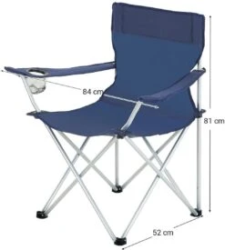 Set Van 2 Opvouwbare Campingstoelen, Klapstoelen Voor Buiten, Comfortabel, Met Armleuningen En Bekerhouders, Stabiel Frame, Draagvermogen 120 Kg - Blauw -Outdoor Camping Winkel 1078x1200