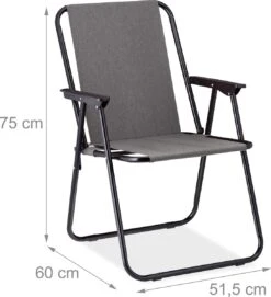 Relaxdays Campingstoel Inklapbaar Set Van 2 - Klapstoel 100 Kg - Visstoel Met Armleuningen - Grijs -Outdoor Camping Winkel 1094x1200