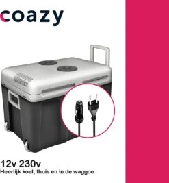Koelbox Met Wielen Voor Auto & Camping Warm En Koud 40L - Frigobox Elektrisch 12v 230 Volt - MiniBar - Mini Koelkast | Verkoelt En Verwarmt | Eco-modus - Minibar - Mini Koelkast -Outdoor Camping Winkel 1112x1200