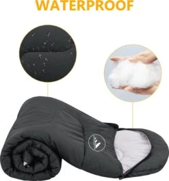 HikeMeister Mummy Slaapzak 1600 Gram - Kamperen - Zwart - Ca. 220 X 80 Cm - Met Binnenzak - Comfortzone: 0-15 Graden - Draagtas -Outdoor Camping Winkel 1119x1200 1