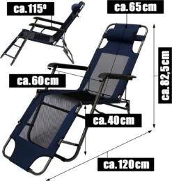 Ligstoel 155x60cm - Opvouwbaar Campingstoel Ligbed Strandstoel Tuinstoel Vouwligstoel Blauw -Outdoor Camping Winkel 1134x1200 1