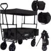 AREBOS Handwagen Vouwbare Dak Handwagen Vouwbare Trolley Uitrustingswagen Zwart -Outdoor Camping Winkel 1139x1200 1