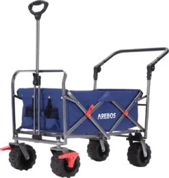 AREBOS Handkar | Transportwagen | Apparatuurwagen | Opvouwbaar | Duwstang| Blauw -Outdoor Camping Winkel 1142x1200 1