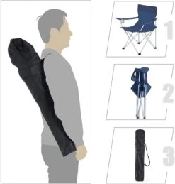 Set Van 2 Opvouwbare Campingstoelen, Klapstoelen Voor Buiten, Comfortabel, Met Armleuningen En Bekerhouders, Stabiel Frame, Draagvermogen 120 Kg - Blauw -Outdoor Camping Winkel 1146x1200