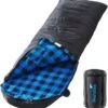 Skandika Dundee Flannel-L Slaapzak – Mummmieslaapzakken – Slaapzakken Volwassen - Maat M – Unisex - Katoen, Luxe Kwaliteit, Dubbele Slaapzak, 3 Seizoenen, Tot -20°C - 220 X 80 Cm - Outdoor Kampeerslaapzak – Ritssluiting Links - Zwart/blauw -Outdoor Camping Winkel 1151x1200 1
