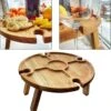 Merkloos Opvouwbare Draagbare Picknicktafel, Outdoor Opvouwbare Lichtgewicht Kampeertafel 30,5 Cm Kleine Houten Wijnpicknicktafel Voor Feest, Strand, Tuin, Camping, Barbecue, Reizen -Outdoor Camping Winkel 1151x1200