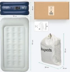 LifeGoods Luchtbed - 1 Persoons - Met Ingebouwde Pomp - Incl. Draagtas En Reparatiekit -Outdoor Camping Winkel 1163x1200 2