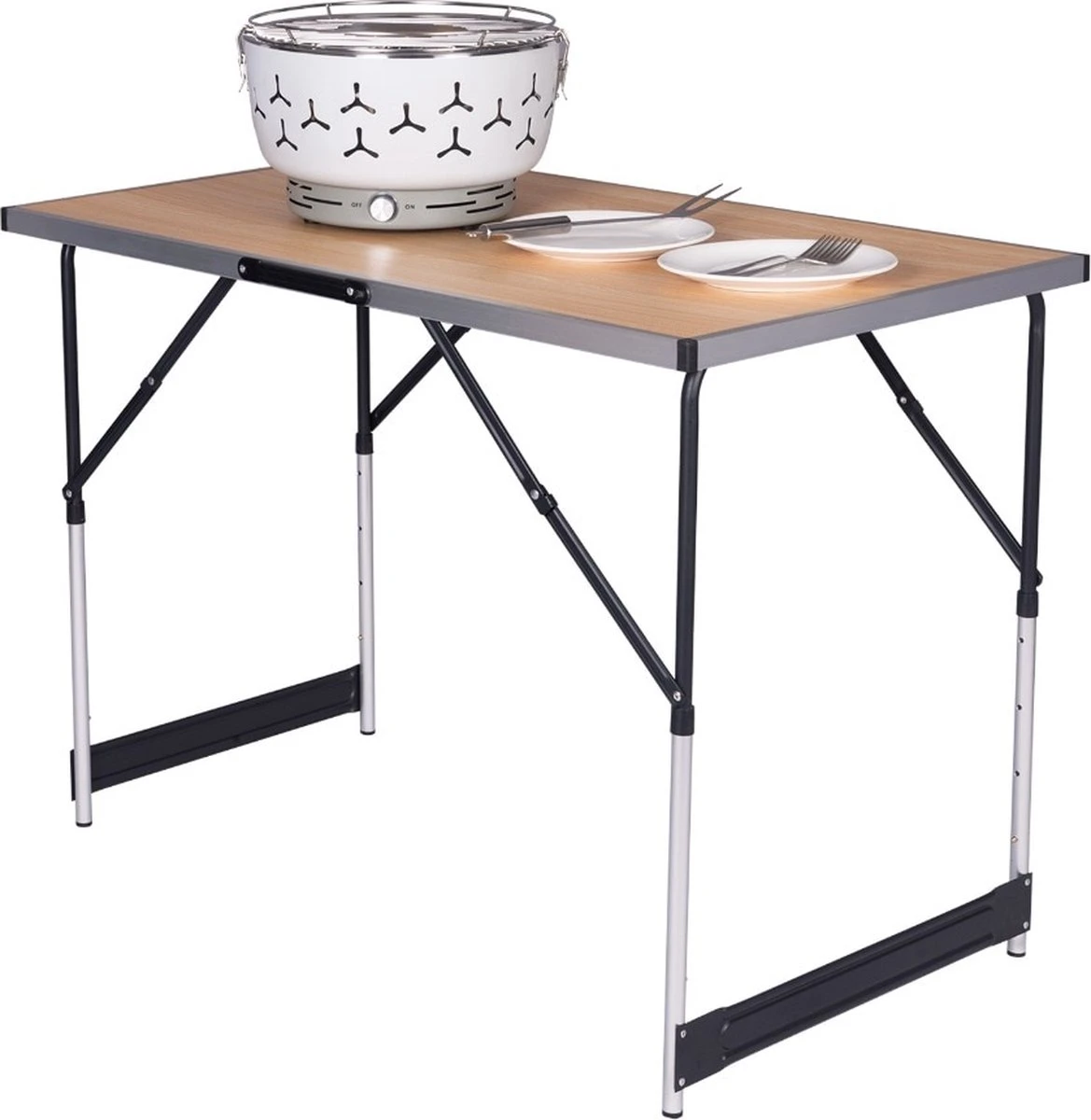 Kamyra® Campingtafel Inklapbaar - Kampeertafel, Partytafel - Opvouwbaar, Lichtgewicht & In Hoogte Verstelbaar - Aluminium/Hout 6 Kamyra® Campingtafel Inklapbaar - Kampeertafel, Partytafel - Opvouwbaar, Lichtgewicht & In Hoogte Verstelbaar - Aluminium/Hout - Afbeelding 4