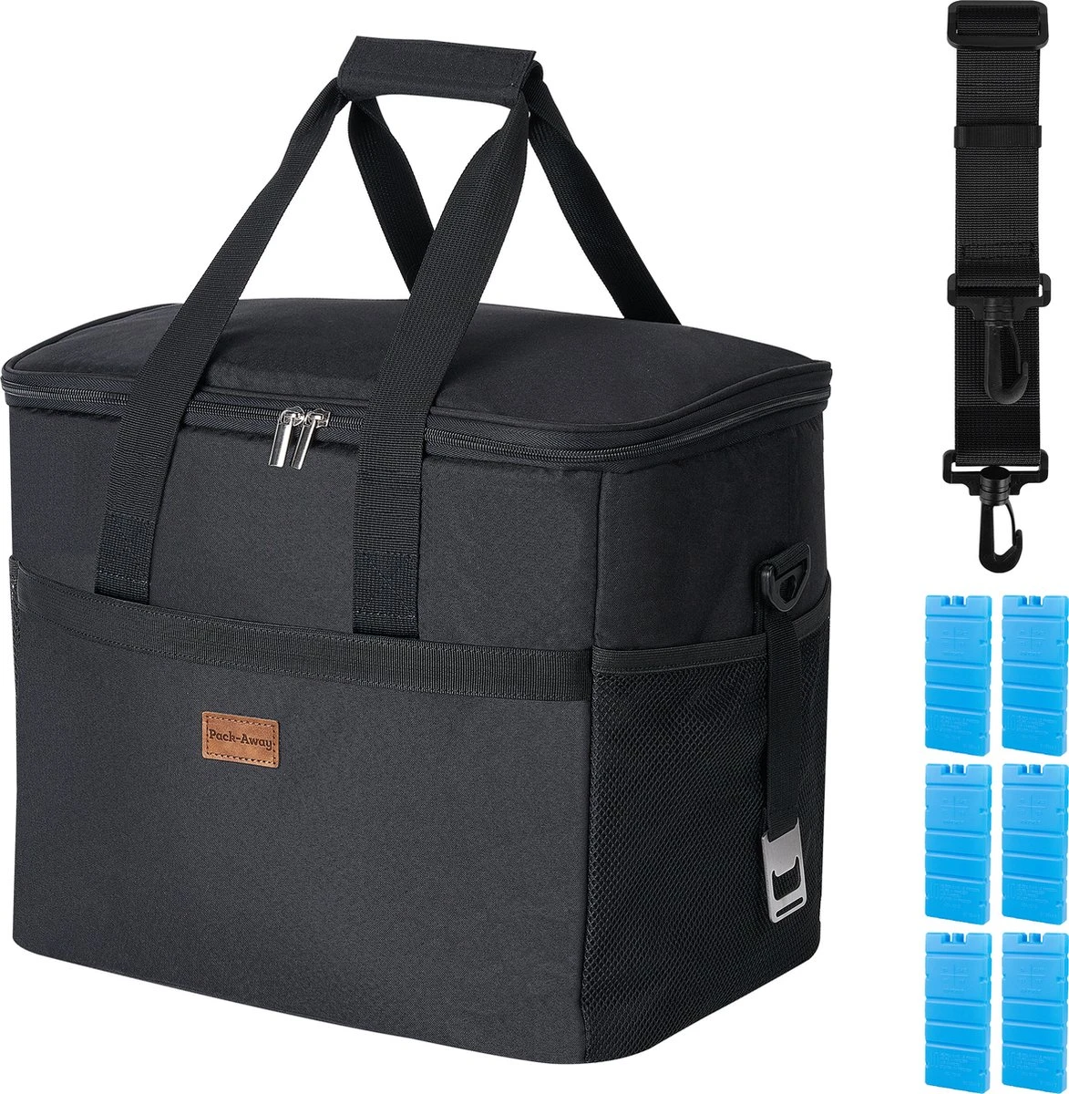 Packaway 4 Laags Geïsoleerde Koeltas - Lunchtas 40 Liter - Zwart 3 Packaway 4 Laags Geïsoleerde Koeltas - Lunchtas 40 Liter - Zwart