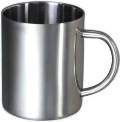 Merkloos RVS Beker - Mok - Koffiebeker - Koffiemok - Reisbeker - Reismok - Dubbelwandig - Roestvrij Staal