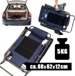 Ligstoel 155x60cm - Opvouwbaar Campingstoel Ligbed Strandstoel Tuinstoel Vouwligstoel Blauw -Outdoor Camping Winkel 1184x1200 1