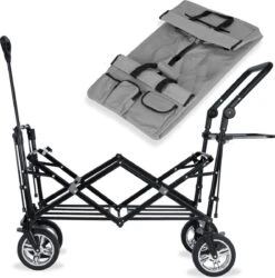 Rijoka Luxe Opvouwbare Bolderkar/Bolderwagen | Met Dakje En Draagtas | Grijs -Outdoor Camping Winkel 1186x1200