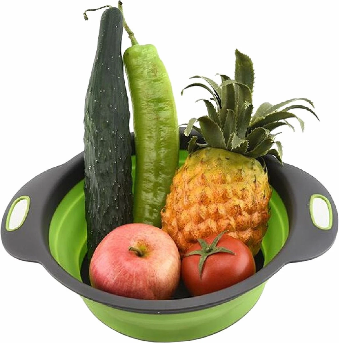 Merkloos Inklapbare Vergiet - Opvouwbaar - Groot - Blauw - Siliconen 8 Merkloos Inklapbare Vergiet - Opvouwbaar - Groot - Blauw - Siliconen - Afbeelding 6