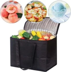 Merkloos 2 Stuks Geïsoleerde Koeltas Met Bodemplaat - Zwart -Outdoor Camping Winkel 1187x1200