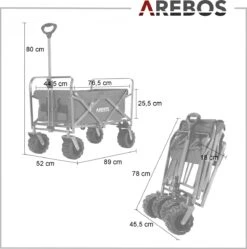 AREBOS Handkar | Transportwagen | Apparatuurwagen | Opvouwbaar | Blauw 19 AREBOS Handkar | Transportwagen | Apparatuurwagen | Opvouwbaar | Blauw -Outdoor Camping Winkel 1188x1200 4