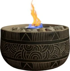 Merkloos Uren Gezelligheid Op Tafel | Licht Kachel | Tafelhaard | Duurzaam Geproduceerd | Verwarming | Modieuze Kachel | Tafelhaard Binnen En Buiten | Bloempot Kachel Met Steentjes | Tafelvuur Voor Binnen En Buiten | Brandgel Haard Met Natuurstenen