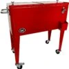 AXI Retro Cooler Rood - Koeler Met Wielen - 76L Inhoud - Koelbox Met Aftapkraan -Outdoor Camping Winkel 1191x1200