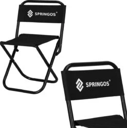 Springos Campingstoel | Kampeerstoel | Vouwstoel | Klapstoel | Zwart -Outdoor Camping Winkel 1192x1200