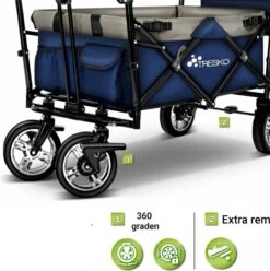 Tresko- Bolderkar, Grijs, Opvouwbaar, Met Dakje, Geschikt Tot 80 Kg - Bolderwagen - Kinderenvervoer - Bolderkarren - Tuinkar - Kinderwagen -Outdoor Camping Winkel 1193x1200 3