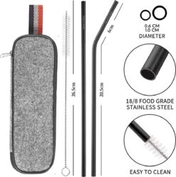 House Of Husk Reisbestek - Reis Bestekset - Chopsticks - Metalen Rietjes Met Borstel - Lepel - Vaatwasserbestendig - RVS - 7 Delig - Zwart -Outdoor Camping Winkel 1193x1200 4