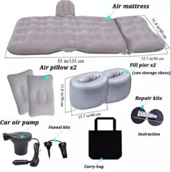 Sophie's Planet® - Auto Luchtbed Met Kussens En Pomp (Grijs) - Auto Matras - Achterbank Matras - Autobed - Car Matress - Comfortabel In De Auto Slapen -Outdoor Camping Winkel 1196x1200 6