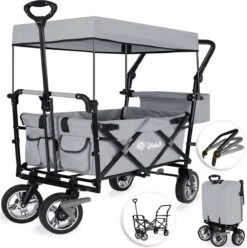 Rijoka Luxe Opvouwbare Bolderkar/Bolderwagen | Met Dakje En Draagtas | Grijs -Outdoor Camping Winkel 1197x1200 32