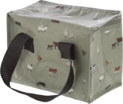 Kleine Koeltas Voor Lunch Grijs Met Boerderij Dieren Print 16 X 21 X 14 Cm 4,7 Liter - Koeltassen -Outdoor Camping Winkel 1200x1019