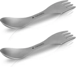Navaris 2x Spork Titanium Campingbestek - Vork, Mes En Lepel In één - Bestek Voor Onderweg En Op Reis - Lichtgewicht - Inclusief Bewaarzakje -Outdoor Camping Winkel 1200x1051 11