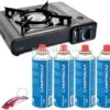 Borvat® |Draagbare Gasfornuis - Camping Kookstel - Inclusief 4 Gasflessen - Gas Stove - Gasfornuis - Kooktoestel - Outdoor - Op Reis + Gratis Smartphone Auto Magneethouder. -Outdoor Camping Winkel 1200x1055 4