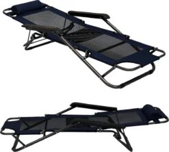 Ligstoel 155x60cm - Opvouwbaar Campingstoel Ligbed Strandstoel Tuinstoel Vouwligstoel Blauw -Outdoor Camping Winkel 1200x1080