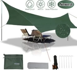 Merkloos BRGOOD Tarps - Shelter - Rechthoek - 240*220cm - Waterdicht - Met Scheerlijnen En Haringen - Geen Stokken - Voor Kamperen - Groen 12 Merkloos BRGOOD Tarps - Shelter - Rechthoek - 240*220cm - Waterdicht - Met Scheerlijnen En Haringen - Geen Stokken - Voor Kamperen - Groen -Outdoor Camping Winkel 1200x1098 3