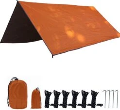 Merkloos TDR - Outdoor Draagbaar Zonnescherm Met Opbergtas - Waterdicht-SPF - Tarps Voor Kamperen300 * 300cm - 3-4Personen - Orange -Outdoor Camping Winkel 1200x1104 6