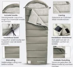 Naturehike® Slaapzak Katoen - 6 Tot 1 Graden - Slaapzakken Volwassenen - 220*80cm - 4 Seizoenen Slaapzak Lente, Zomer, Herfst & Winter - Lichtgewicht & Waterdicht -Outdoor Camping Winkel 1200x1106 5
