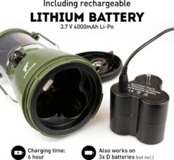 Favour L0818 Retro Camping Lamp Oplaadbaar LED, 320 Lumen, IP64 Waterdicht, Draagbare Kampeerlamp, Tentlamp, Acculamp, Traploos Dimbare Lamp Incl. Kaarslicht-modus, Groen -Outdoor Camping Winkel 1200x1106 7