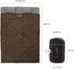Where Tomorrow Double Slaapzak 220 X 150 Cm Diverse Kleuren - Bruin -Outdoor Camping Winkel 1200x1115 2