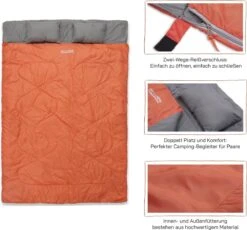 Where Tomorrow Double Slaapzak 220 X 150 Cm Diverse Kleuren - Oranje -Outdoor Camping Winkel 1200x1119 2