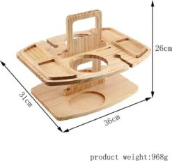 Merkloos Houten Outdoor Wijntafel Draagbare Houten Picknicktafel Mini Campingtafels Met Wijnglas Houder Voor Tuin Outdoor Camping Picknick Strand - Plataan Hout - Wijn -Outdoor Camping Winkel 1200x1122 1
