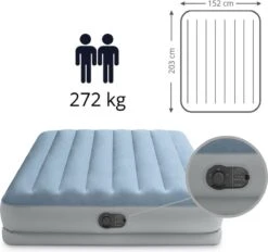 Intex Mid-Rise Comfort - Luchtbed - 2-Persoons - 152x203x36 Cm (BxLxH) - Blauw/Grijs - Met FastFill USB Pomp -Outdoor Camping Winkel 1200x1129 4