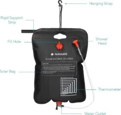 Navaris Campingdouche Op Zonne-energie - 20 Liter - Verwarmbare Camping Douchezak Met Douchekop, Slang En Kraan - Ideaal Voor Reizen En Kamperen -Outdoor Camping Winkel 1200x1146 2