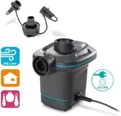 Intex Luchtbedset Intex Luchtbed - 1-Persoons - 76 X 191 X 25 Cm - Blauw + Intex Elektrische Pomp - 650 Liter/min + Hoeslaken Wit + Reparatieset -Outdoor Camping Winkel 1200x1155 6