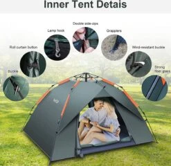 Merkloos Kamping Tent / Absolutely Waterproof, Lightweight Camping Tent With - Tent Ideal For Camping In The Garden, Dome Tent, -Outdoor Camping Winkel 1200x1166 4
