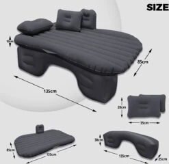 Opblaasbaar Matras Voor In De Auto, Opblaasbaar Bed, Opvouwbaar, Comfortabele Autostoel, Automatras Met Elektrische Luchtpomp En 3 Adapters, 2 Kussens En Draagtas, Voor Camping, Reizen (zwart) -Outdoor Camping Winkel 1200x1166 7