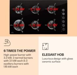 Trifecta 6 Gaskookplaat 6-pits Grote, Normale En Extra Glaskeramische Branders -Outdoor Camping Winkel 1200x1167 3