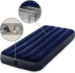 Intex Luchtbedset Intex Luchtbed - 1-Persoons - 76 X 191 X 25 Cm - Blauw + Intex Elektrische Pomp - 650 Liter/min + Hoeslaken Wit + Reparatieset -Outdoor Camping Winkel 1200x1171 8